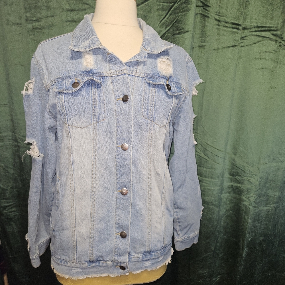 Between Us Distressed Denim Jacket